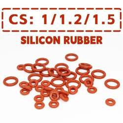 Thickness 1/1.2/1.5mm Red VMQ O-ring cross section silicon rubber sealing gasket rubber washer ring wholesale in specifications