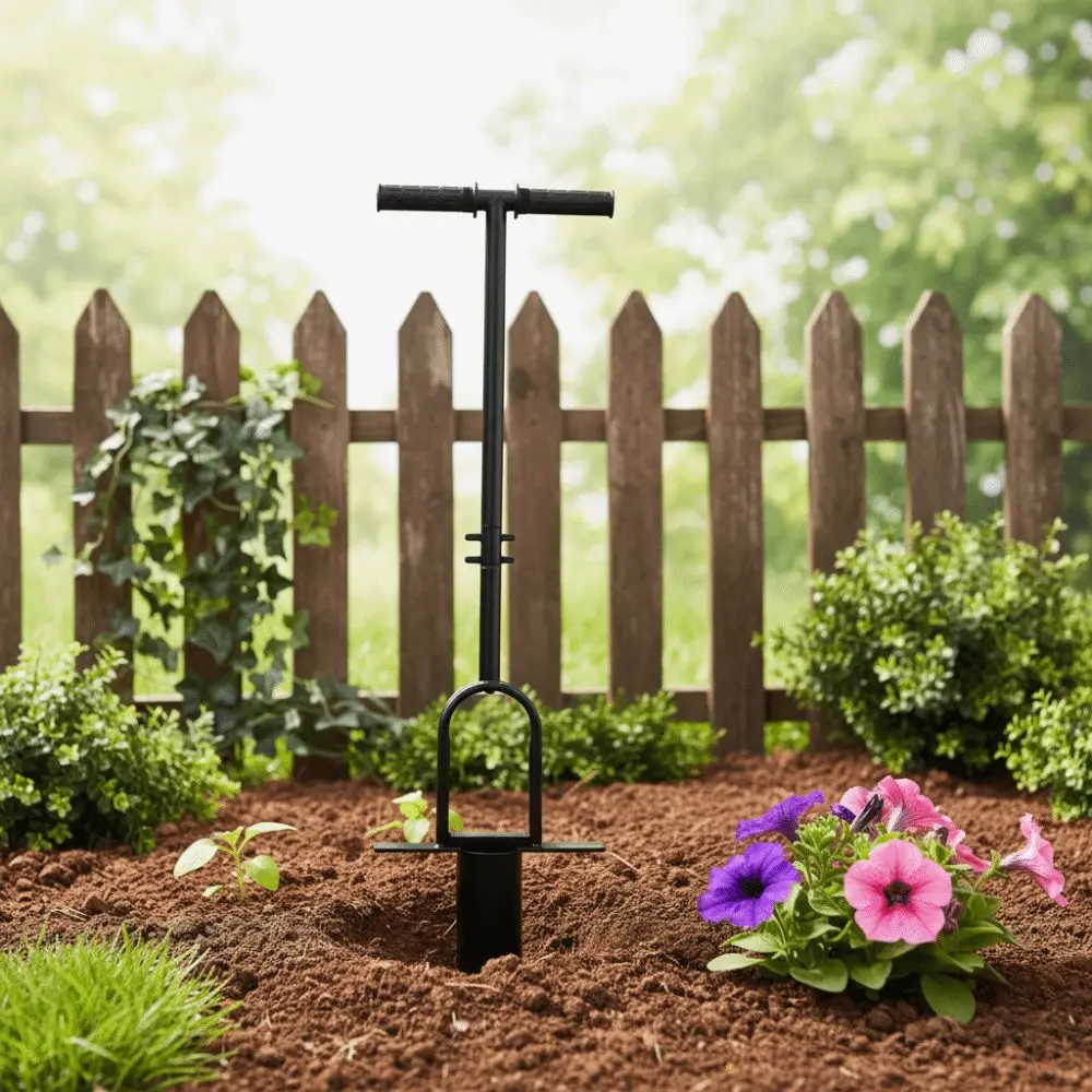 Long Handle Grass Plugger Tool Ergonomic Steel Construction Sod Plugger Tool Pedals Foot Ejector Bulb Planter Bulb Transplanting