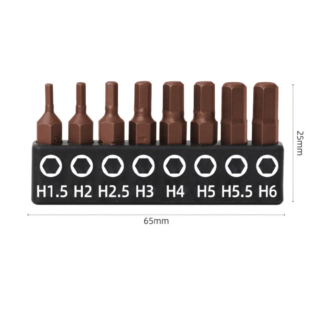 8pcs 1/4 Screwdriver Bit Set S2 25mm Cross Hexagonal Torx with Bit Holder Hex Shand