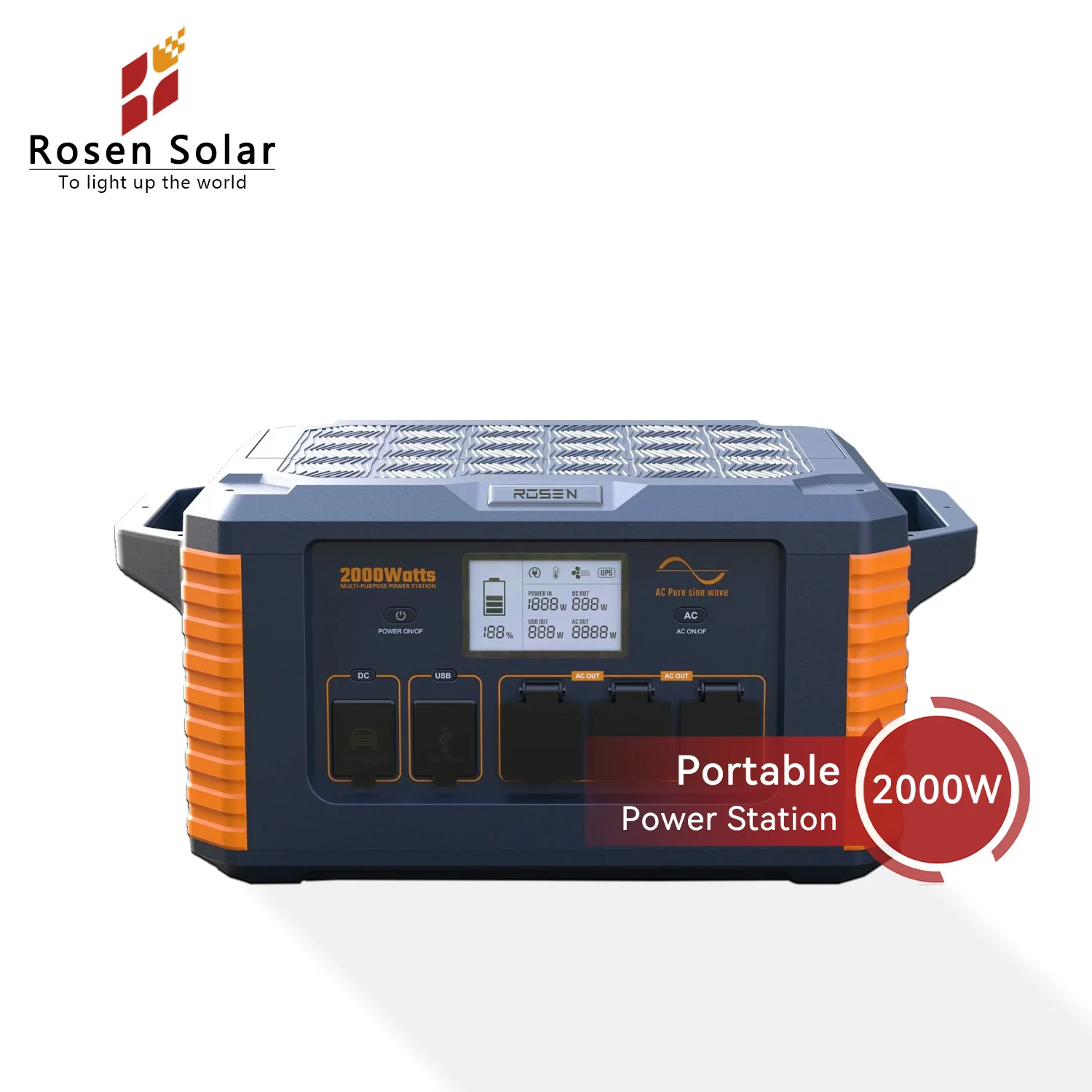 

Rosen Solar Kit 2000W Portable Power Station 2200W Outdoor Energy Storage Power Supply