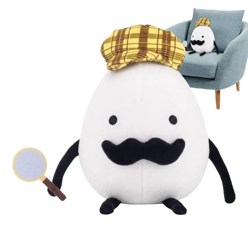 Detective Egg Plush Toys para Crianças, 25cm, Peluches Recheados, Cartoon Doll, Pillow Game, Periféricos, Boneca para Fãs, Natal, Presentes de Aniversário