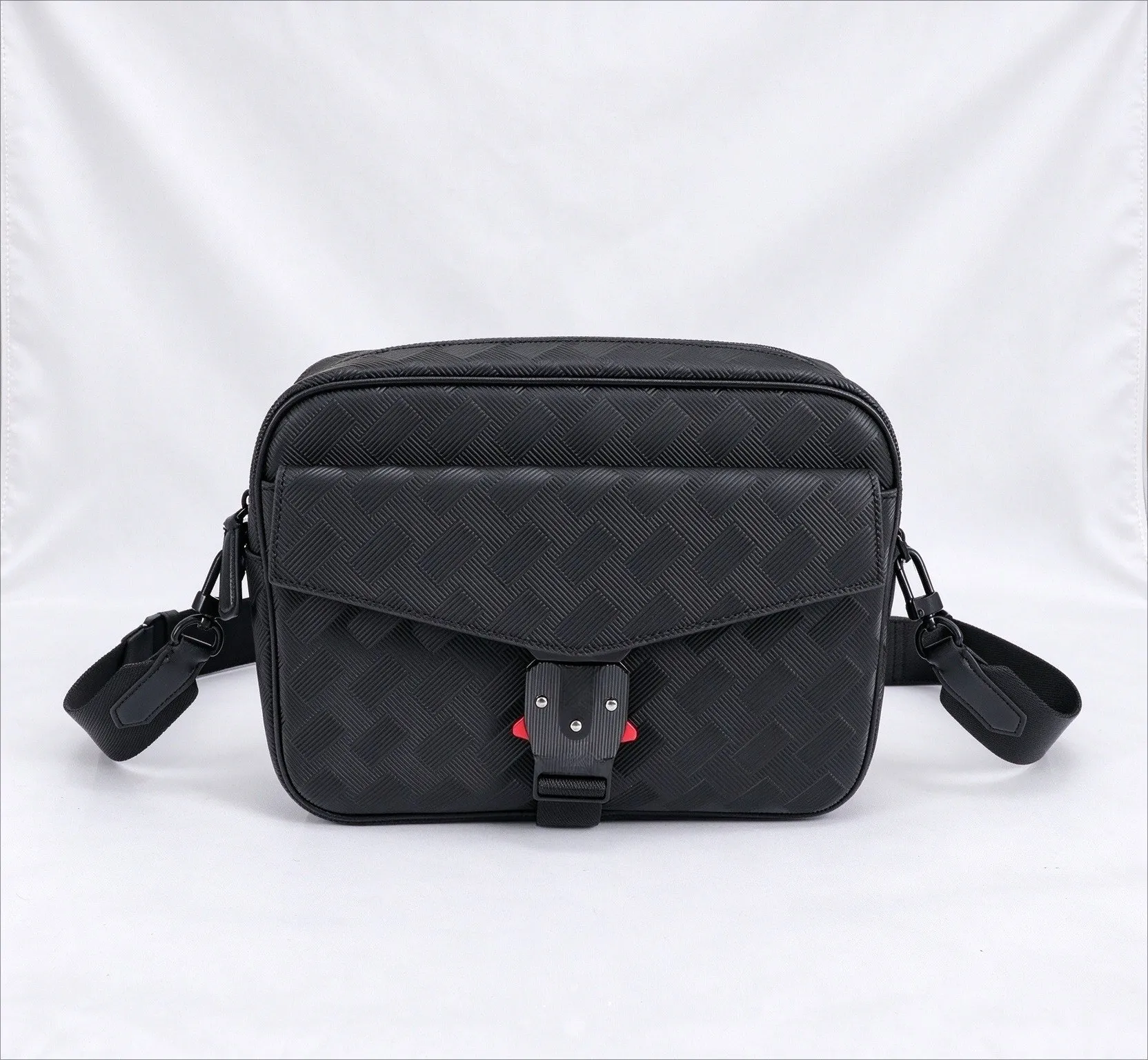 Vintage M Clasp Satchel Messenger Bag Genuine Leather Crossbody Shoulder Bag Multi Pockets for Men