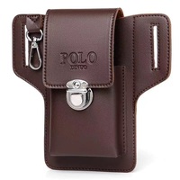 Men Leather Mobile phone bag Pack Waist Bag Belt Clip Phone case Holster Fits all mobile 5.4 - 6.9 inch phones iphone Samsung