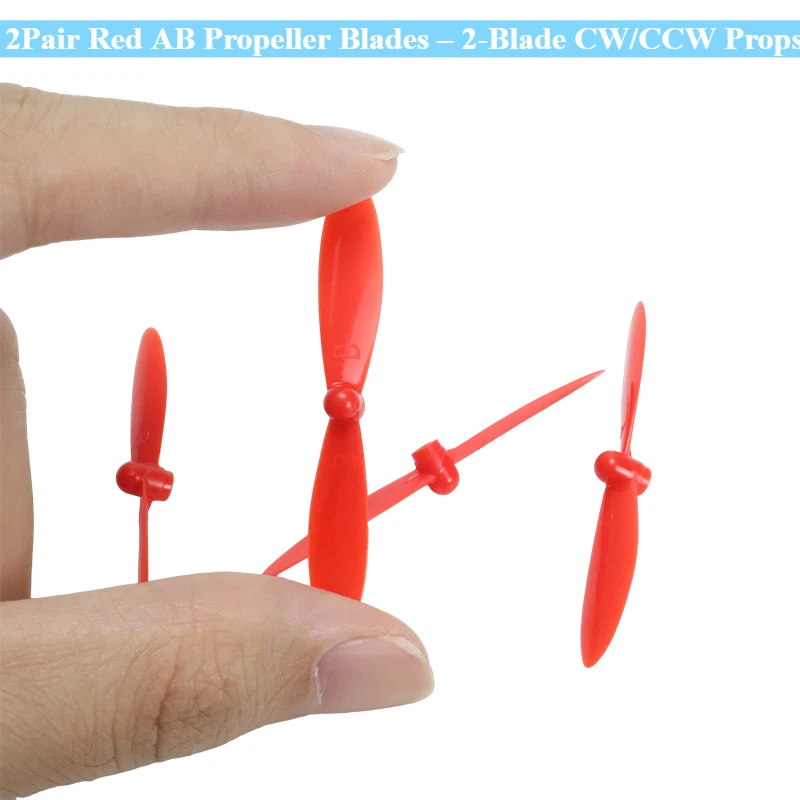 New 2Pair Red AB Propeller Blades – 2-Blade CW/CCW Props for FPV Drone RC Quadcopter | Durable Plastic RC Aircraft Spare Part