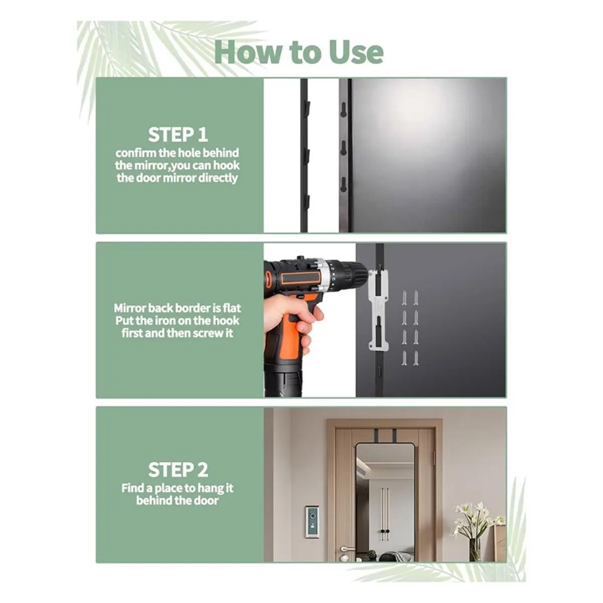 【MUST-HAVE LIST】 2 PCS over the Door Mirror Hanger, Adjustable Door Mirror Hanger, Five-Hole over -Mirrors Hook, Doors Hangers