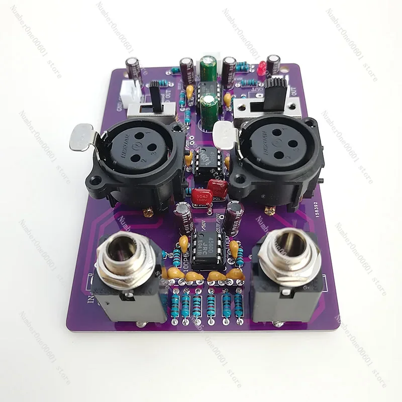 Effect amplification input board, two-channel stereo balanced input gain BTL bridged fever amplifier front stage