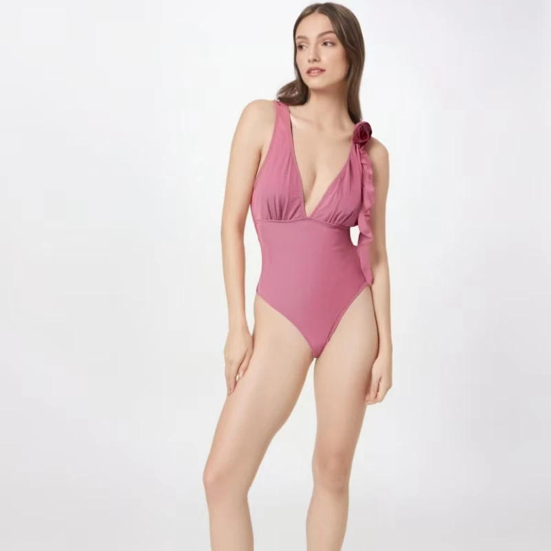 

KNOW DREAM Women Solid Color Hollow One-piece Swimsuit Advanced Sense Simple Trend Backless Sexy Sleeveless