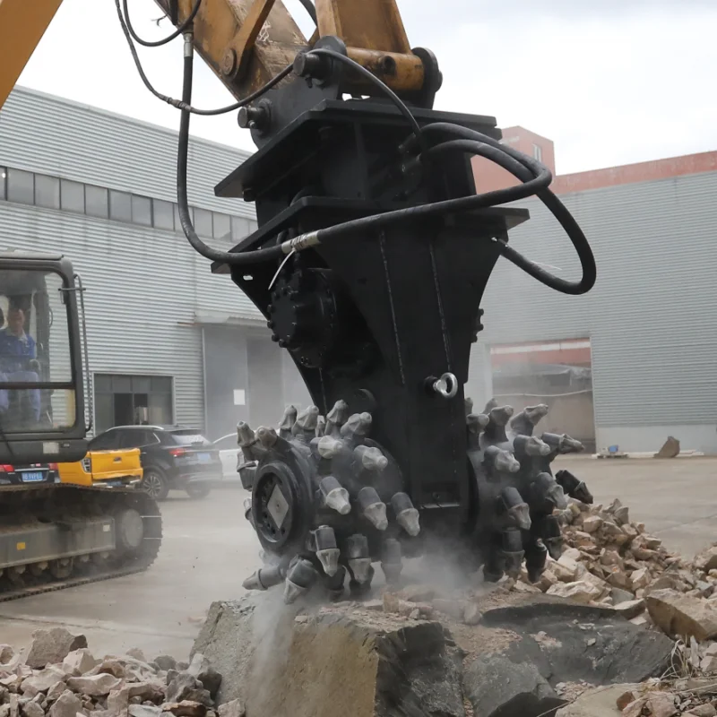 Heavy Duty Excavator Drum Cutter Rock Grinder Hydraulic Milling Machine Attachment Rotating Trenching Tunneling Mining