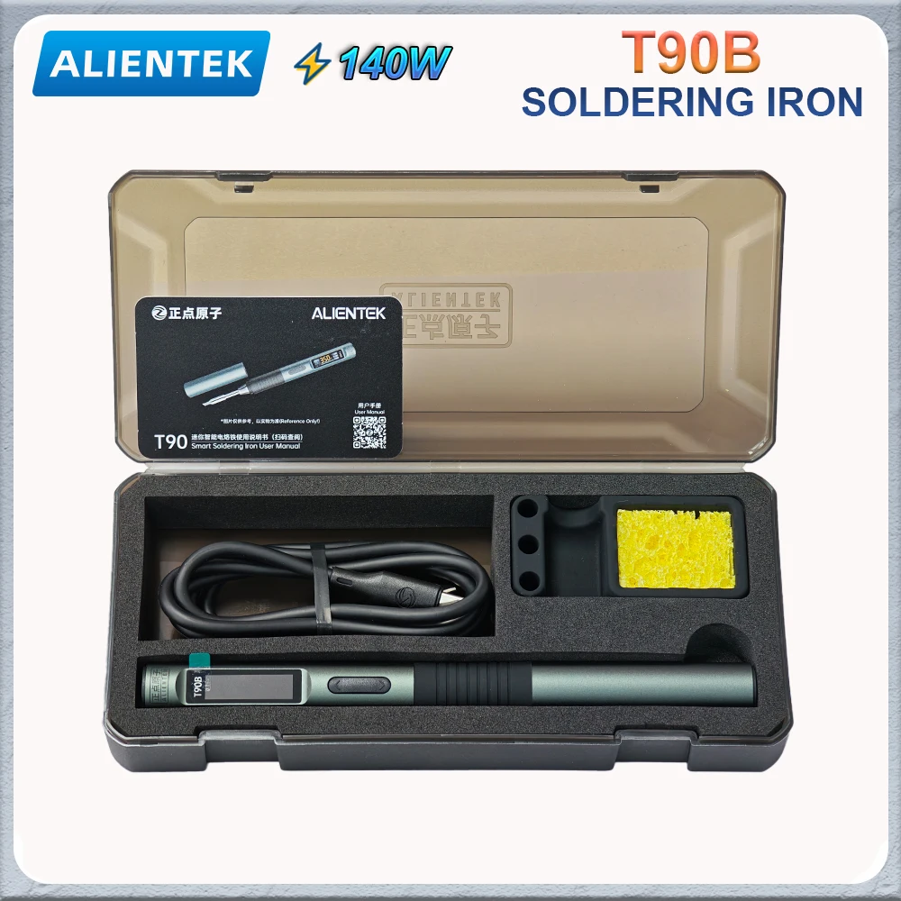 Умный паяльник ALIENTEK T90B PD3.1 140 Вт 80-450 ℃   Инструменты для точного сварки и пайки с регулируемой температурой, серия наконечников T245