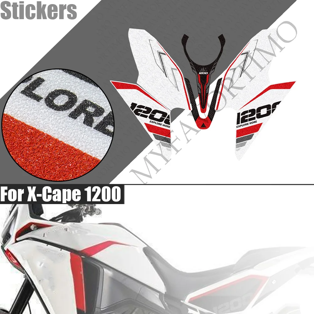 Matte Anti-slip Knee Grip Tank Stickers Decals For X-Cape 1200 Adventure Fuel Tank Cap Protector Motorcycle Accessories