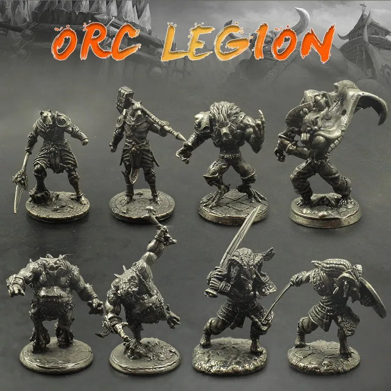 Figurki żołnierzy Orcish Horde, model z wysokiej jakości miedzi, zabawki, element do gry planszowej, ozdoba do wnętrza samochodu, akcesoria, figurka