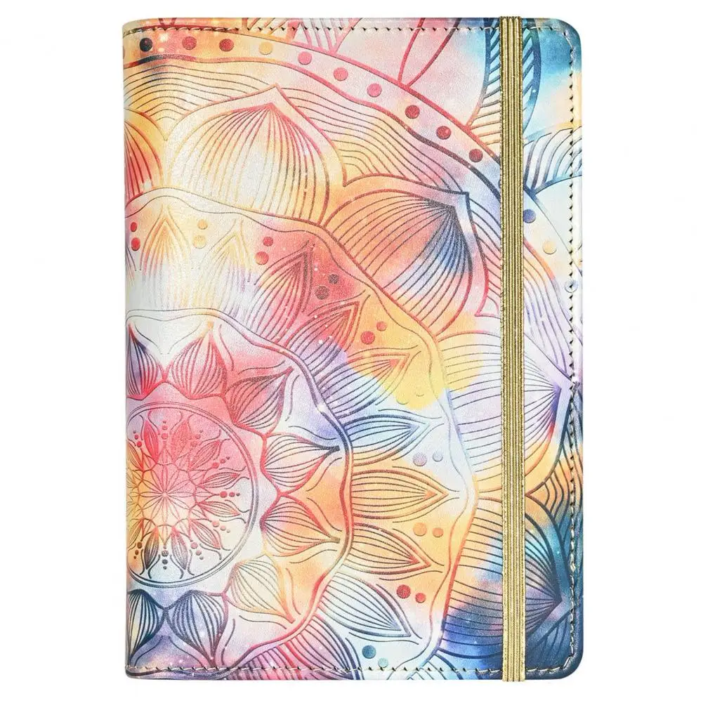 Carpeta A6 con Clips para bolígrafos, cuaderno con estampado exquisito de flores, carpeta A6, cuaderno multiusos elegante con dinero en efectivo