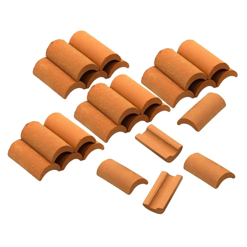 DELAM-125 szt. Mini Czerwone Płytki Dachowe Model Zestaw Budowlany Miniaturowe Płytki Figurki Dekoracja Krajobrazu DIY Akcesoria do Bajkowego Ogrodu B