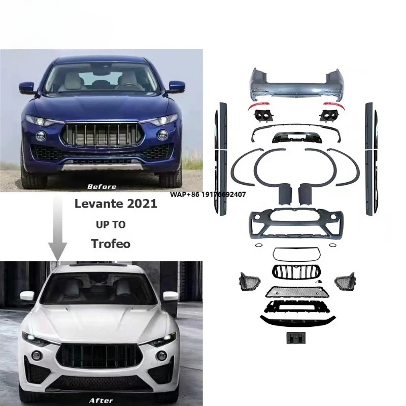 Body Kit for Levante 2021 Year Upgrade to Trofeo Style Car Bumpers Lights Over Fenders Car Accessories Tuning Parts