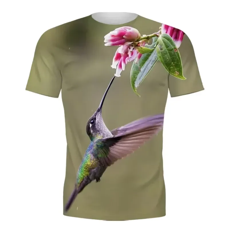 2026 Funny Cute Bird 3D Printed Short Sleeve O-Neck T-Shirt for Men Harajuku Style Casual Summer Top for Outdoor and Sports