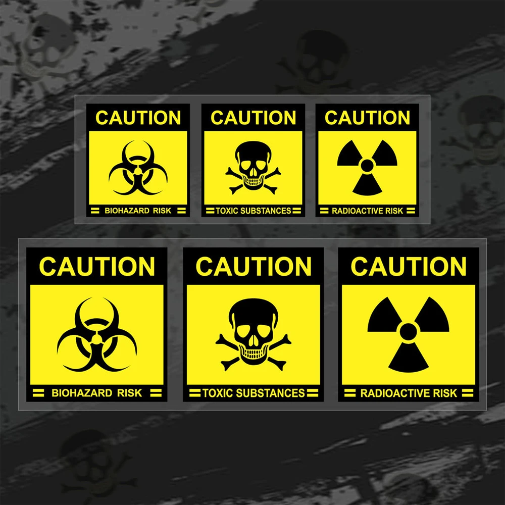 Caution Radioactive Materials Signs Danger Keep Away Warning Stickers Motorcycle Car Auto Body Window Accessories Decals