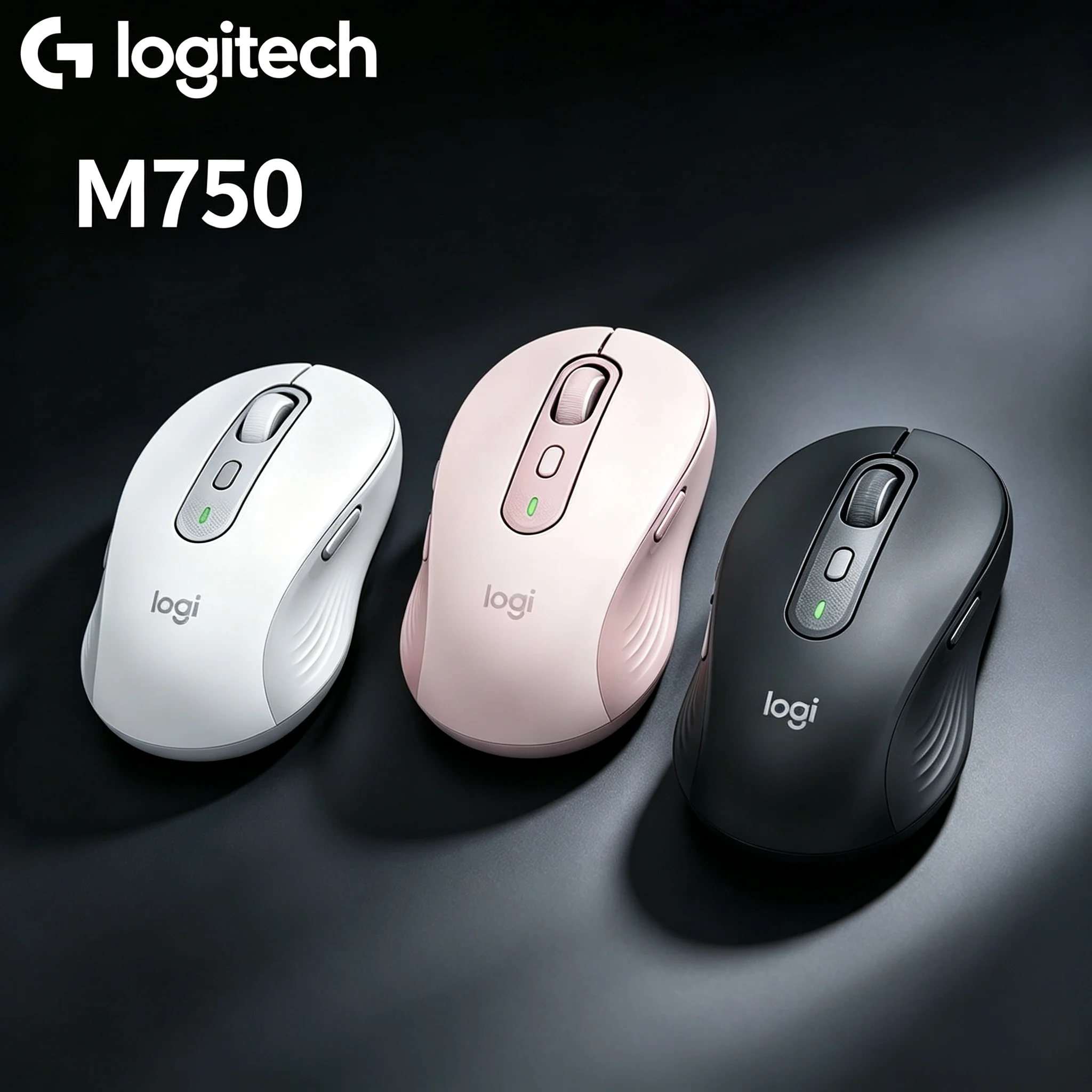 Logitech M750 Dual‑Connectivity Wireless Mouse Bluetooth and USB Receiver Up To 18 Months Battery Life Quiet Click Mice For Wind