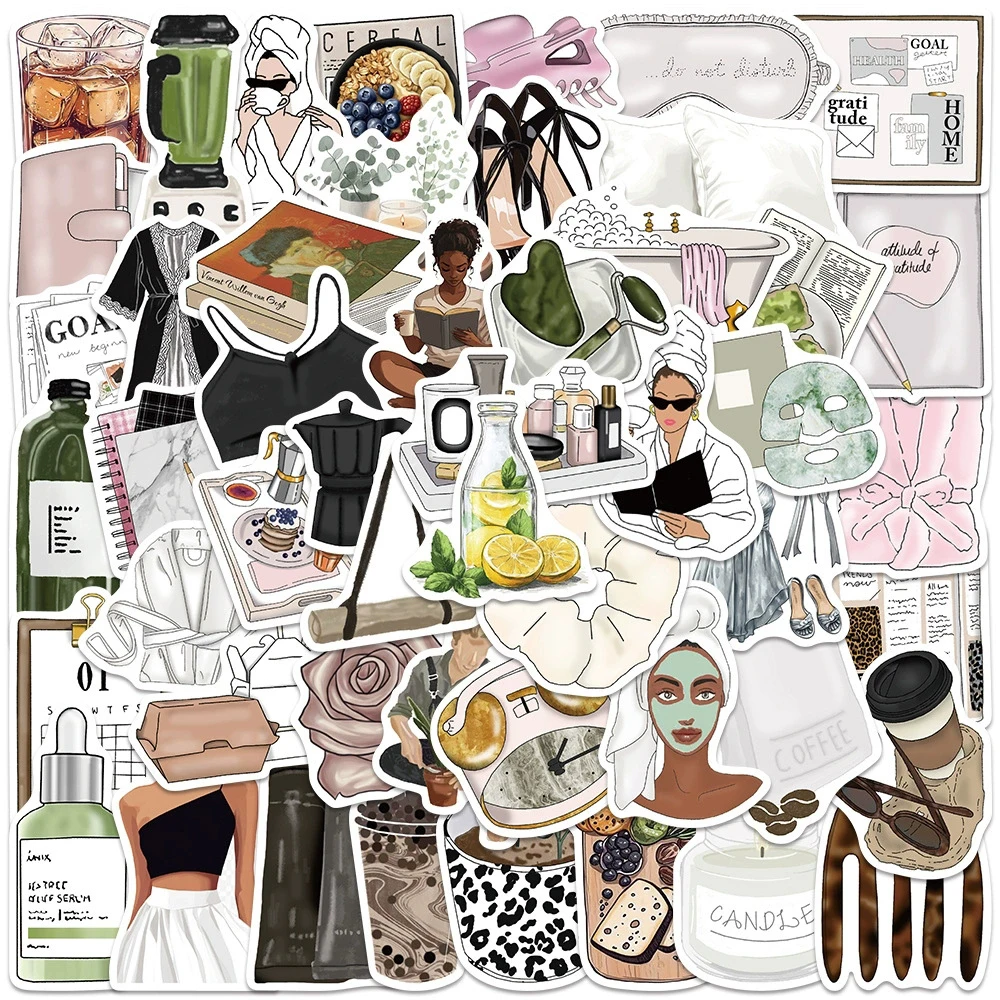 10/30/50 Stück Cartoon Ins-Style Clean Girl Ästhetik-Aufkleber DIY Laptop Handyhülle Gitarre Tagebuch Kühlschrank Dekoration Sticker