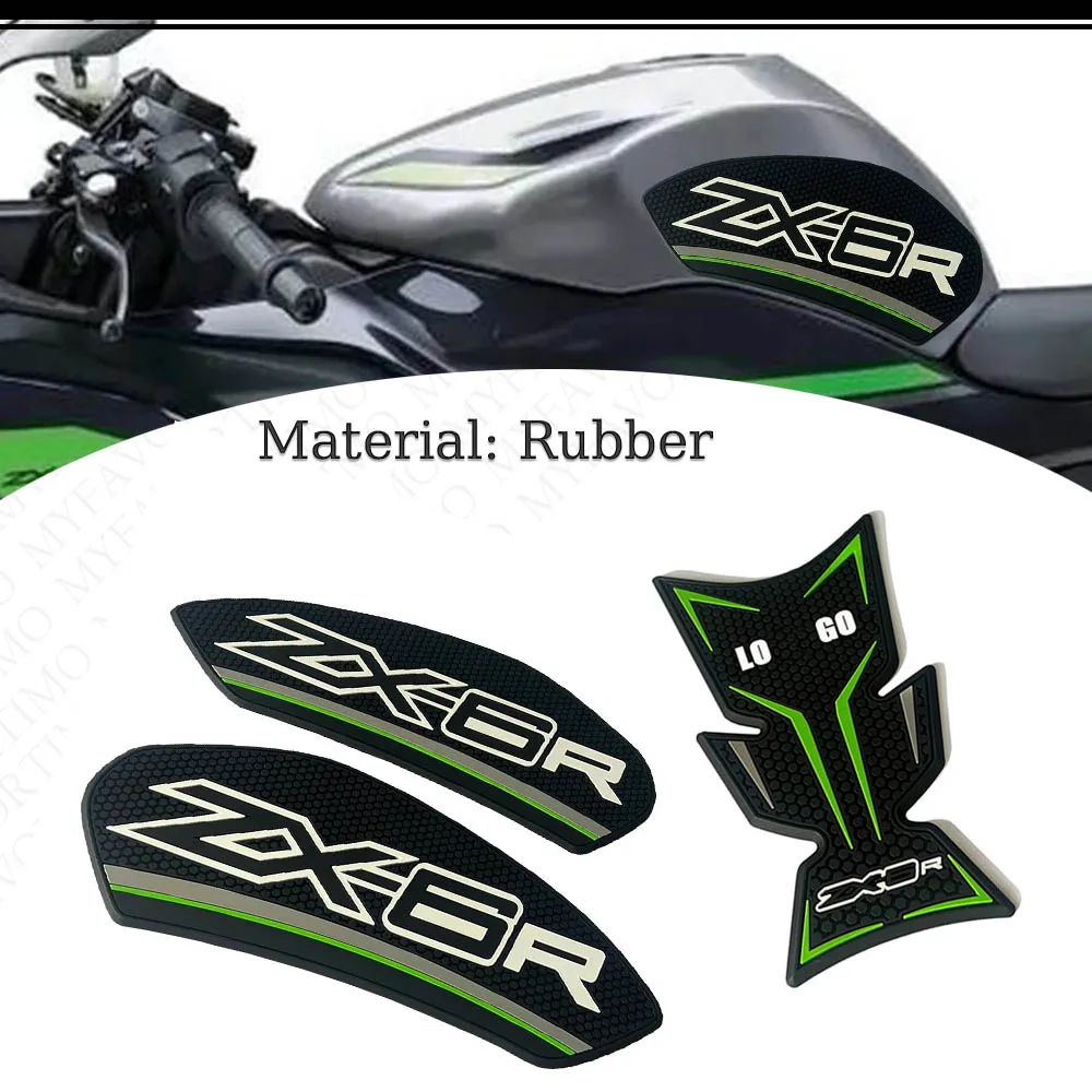 

Motorcycle Rubber Sticker For Kawasaki Ninja ZX6R ZX-6R 2024 Fuel Tank Pad Side Gas Knee Grip Traction Pads Anti slip protection