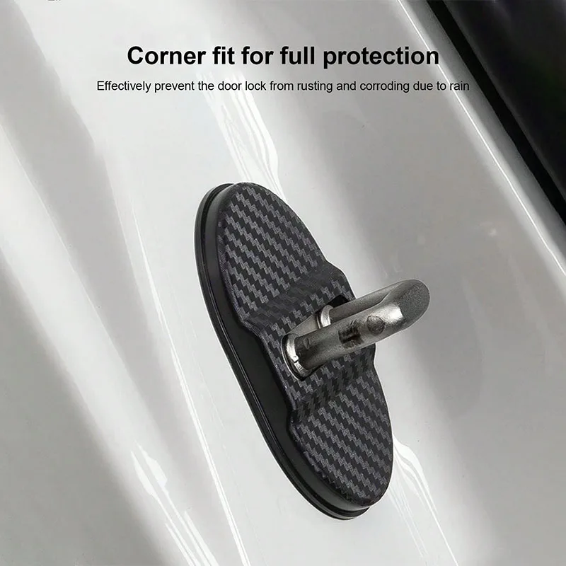 4Pcs Universal Door Lock Covers, Shock-Absorbing Noise-Reducing Waterproof Protector, Easy Stick-on for Sedan SUV