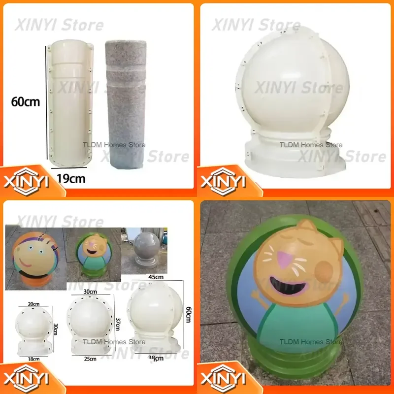 Thickened Ball Column DIY Cement Mold for Garden Balcony Fence Building Decoration Ball Barricade Model T