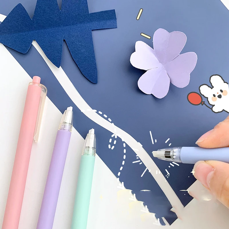 Portable 1pc Sticker Cutting Machine Manual Account Sticker Paper Cuttings Pen Cutter Knife Ceramic Push Blade Pen-shaped  Knife