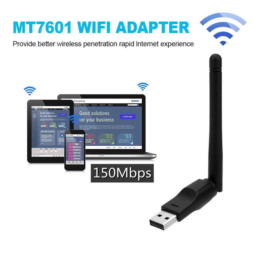 150Mbps WiFi การ์ดเครือข่ายไร้สาย 2.4GHz USB 2.0 อะแดปเตอร์ 802.11 b/g/n พร้อมชิปเซ็ตเสาอากาศ Ralink 8188ETV สําหรับแล็ปท็อปพีซี