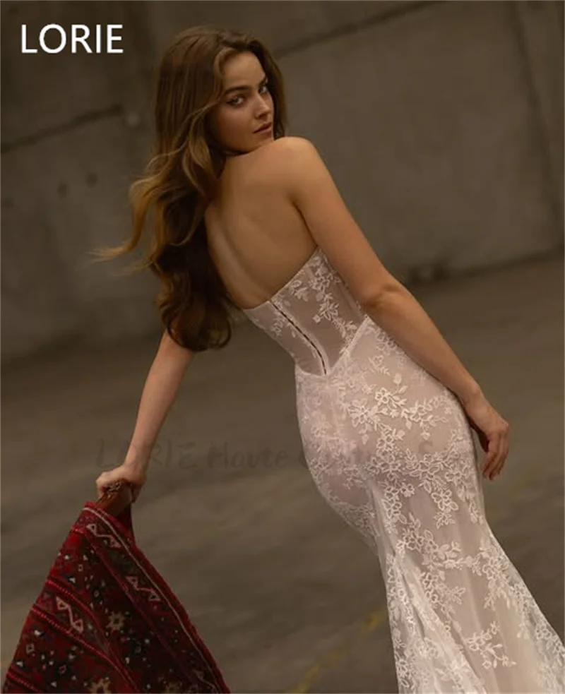 LORIE Mermaid Sexy Lace Applique Wedding Dress Pure Desire Sleeveless Wedding Gowns Backless Bride Gown Customized 2025
