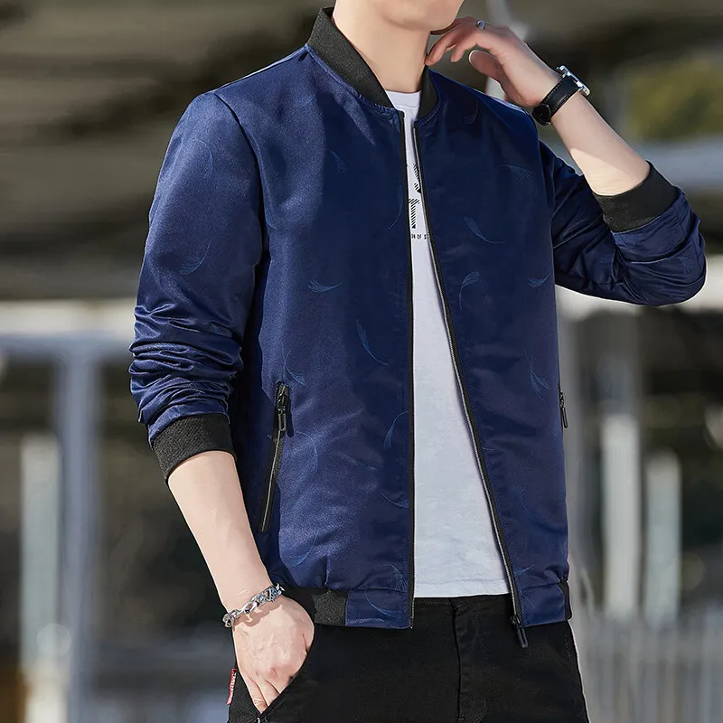 2022 Men Clothing Men's Jacket Spring Autumn Windbreaker Formal Business Man Casual Thin Coats Black Blue Size M-5XL