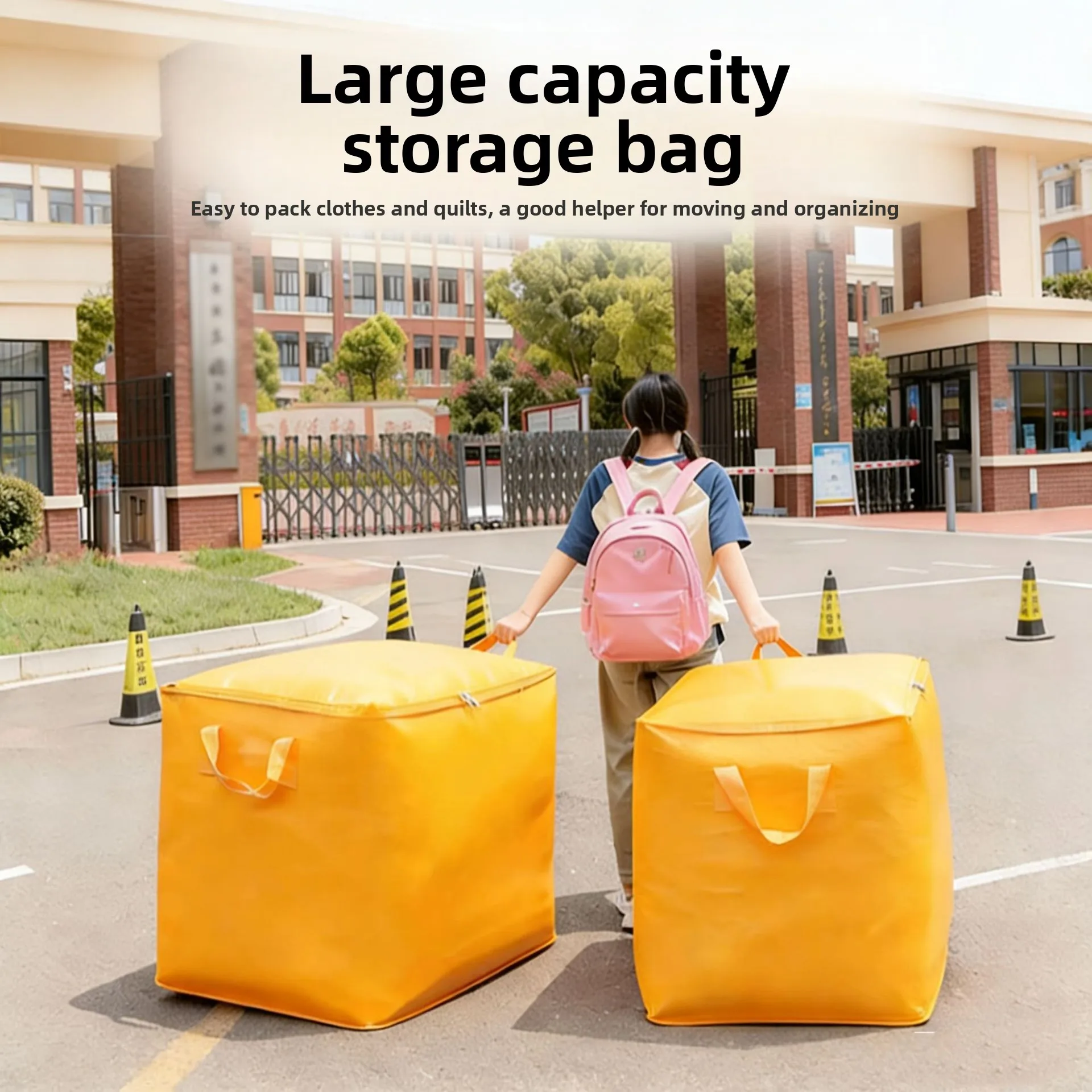 Large Capacity Moving Bags Quilt Storage Bags Woven Packing Bags for Travel Luggage Organizer Thickened Duffle Bags for Moving