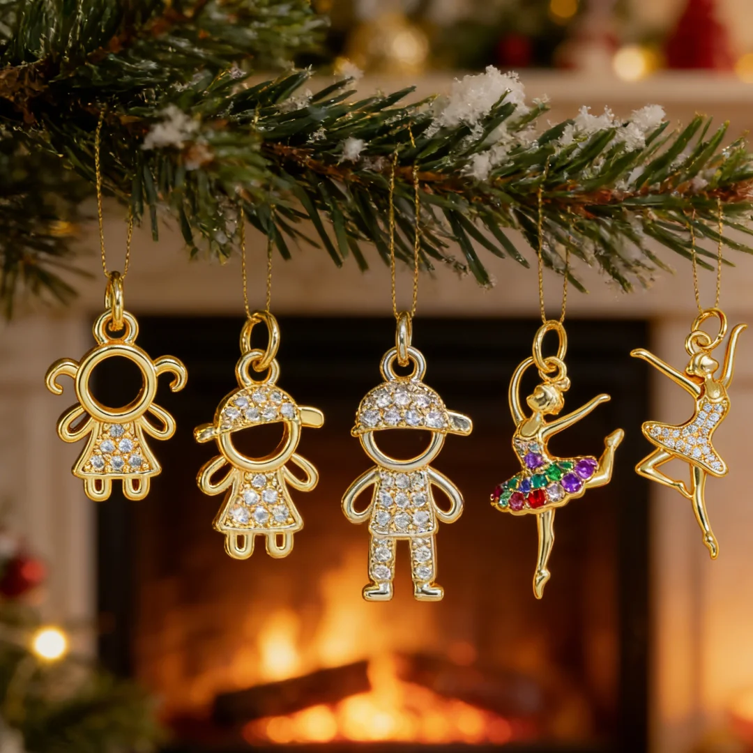 

2Pcs Pendants Sparkling Brass Cubic Zircon Cute Ballet Charms for DIY Jewelry Accessories Necklace Bracelet Boy Girls Daily Wear
