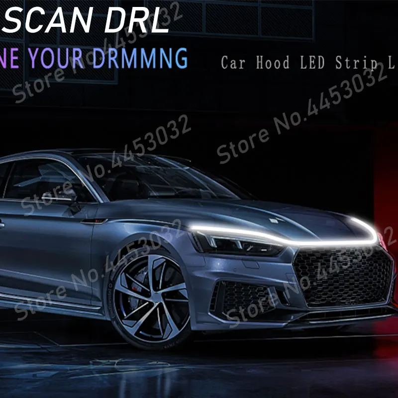 New DRL Car Hood Light For Citroen C5 Aircross 2017-2022 Scan Starting LED Strips Flexible Headlights Welcome Light view 2
