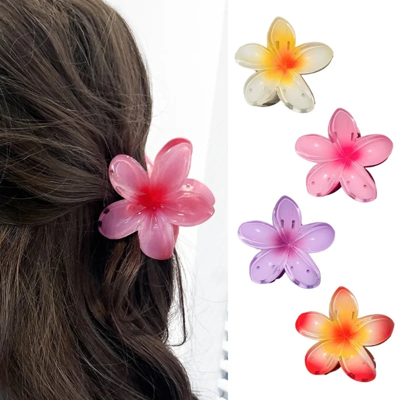 Hawaiian Plumeria Flower Hairpin Flower Hair Claw Clip Headdress Bobby Pins Accessories for Tropical Luau Beach Party