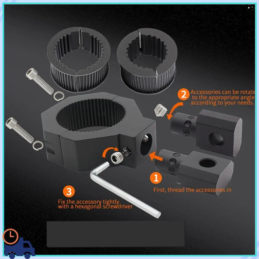 2Pc Light Bar Mount Kit 28-50Mm Universal Work Light Tube Clamp Mounting Bracket Rotatable 360° For Motorcycle Crash Bar Parts