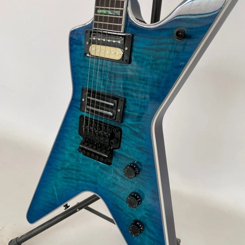 2026 New Blue Solid Guitar HH Pickups Rounded fret Edge Black Hardware Guitar