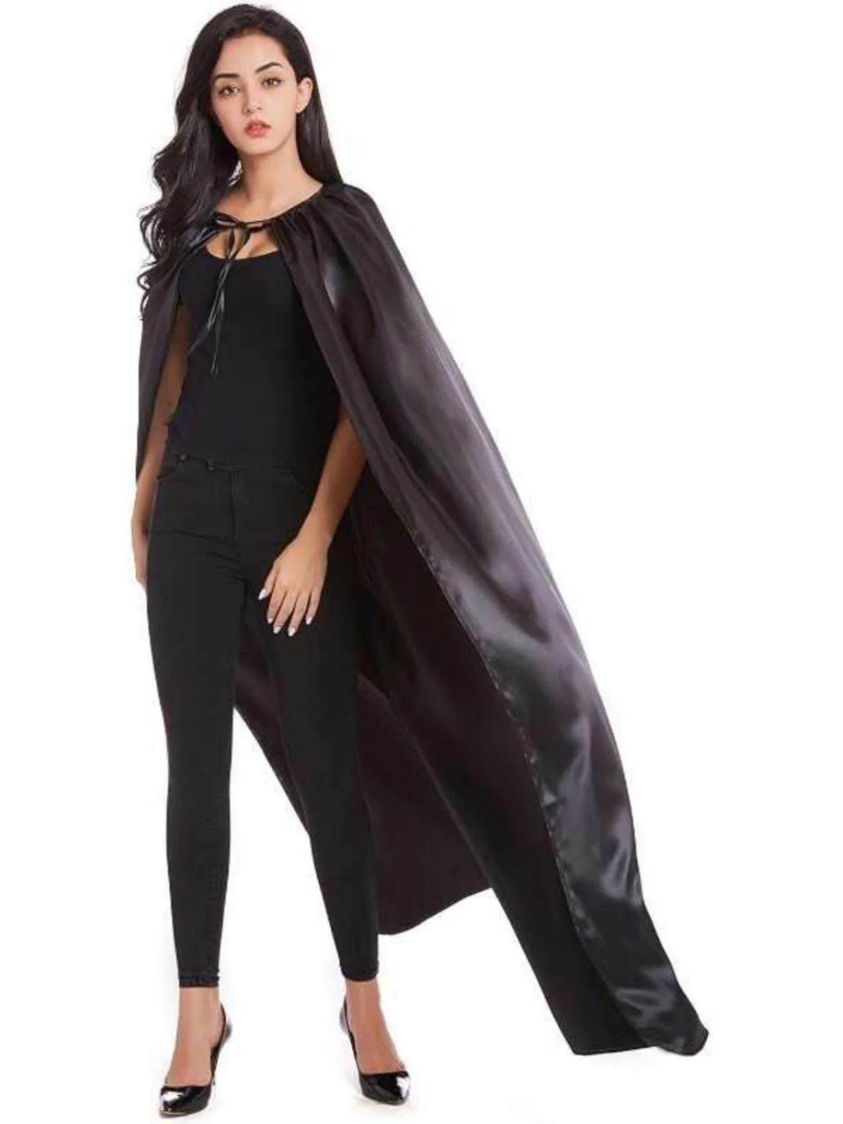 Bla Medium-Length Poncho for Women loween Role-plang Cosplay Cloak Par Costume Polyester Material Autumn Season