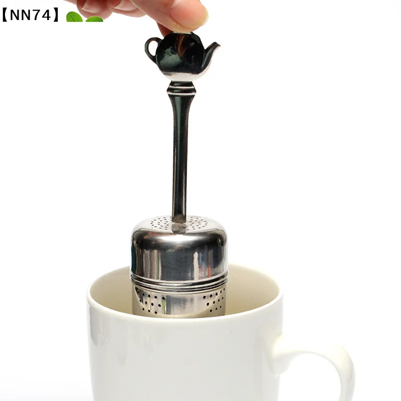 Stainless Steel Infuser Strainer Cylindrical Tea Leak Spice Herbal Filter Seasoning Balls Hanging Chain Kitchen Accessories[J]