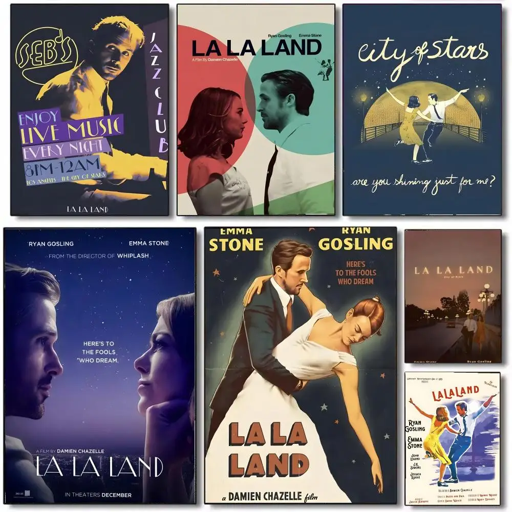 Dreamy Film La La Land Poster Wall Art Printed Decor Sticker Stylish Home Gift for Living Room Bedroom Corridor Cafe
