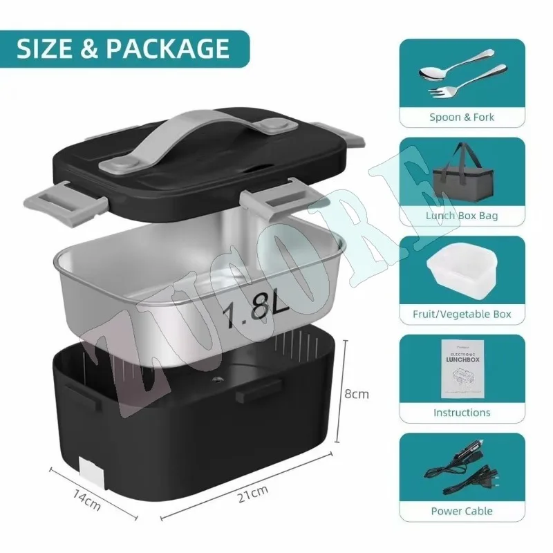 المنزل سيارة صندوق غداء كهربي الفولاذ المقاوم للصدأ الغذاء التدفئة بينتو 12 فولت 24 فولت 220 فولت ساخنة دفئا الحاويات مجموعة علب الاغذية للأطفال