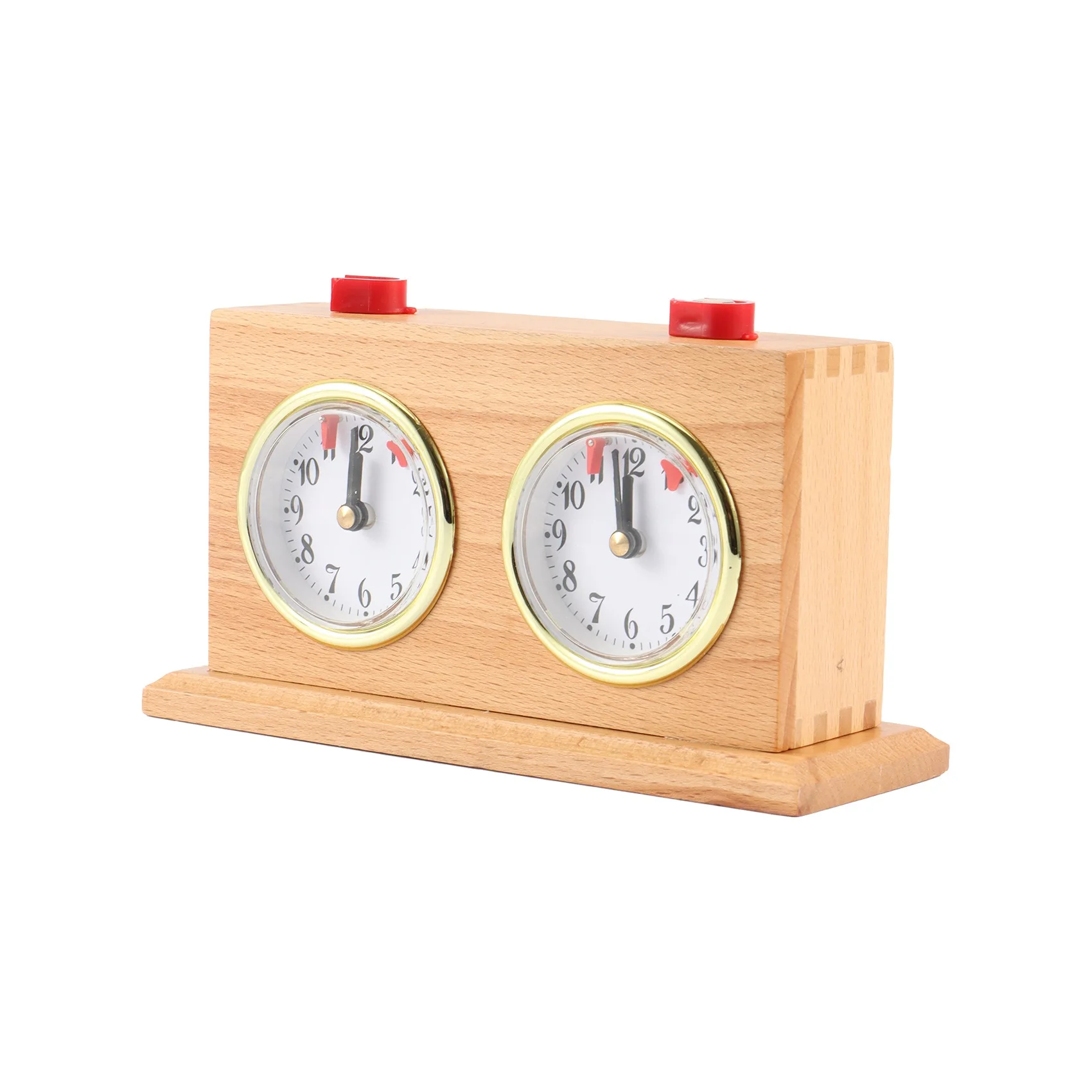 New Retro Analog Chess Clock Timer - Wind-Up Mechanical Chess Clock, No Battery Needed Wooden