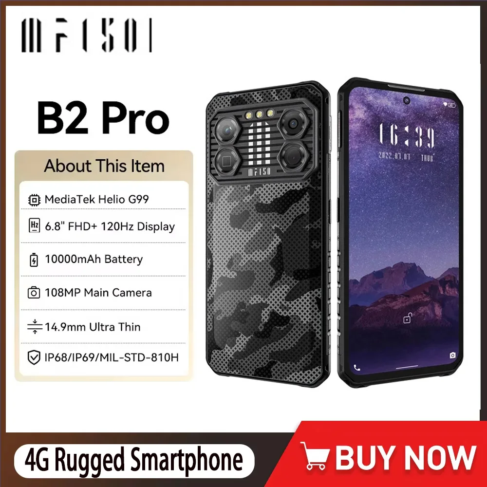 

IIIF150 B2 Pro Rugged Phone MTK Helio G99 Android Smartphone 10000mAh 30W Charge 24GB 256GB 108MP Camera 6.8" 120Hz Display