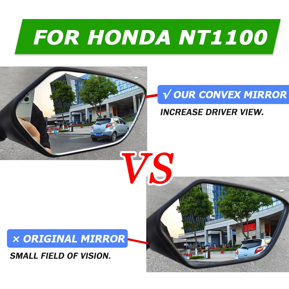 Motorcycle Accessories Convex Mirror Increase Vision Rearview Mirrors Side Mirror View Lens For Honda NT1100 NT 1100 NT 2023