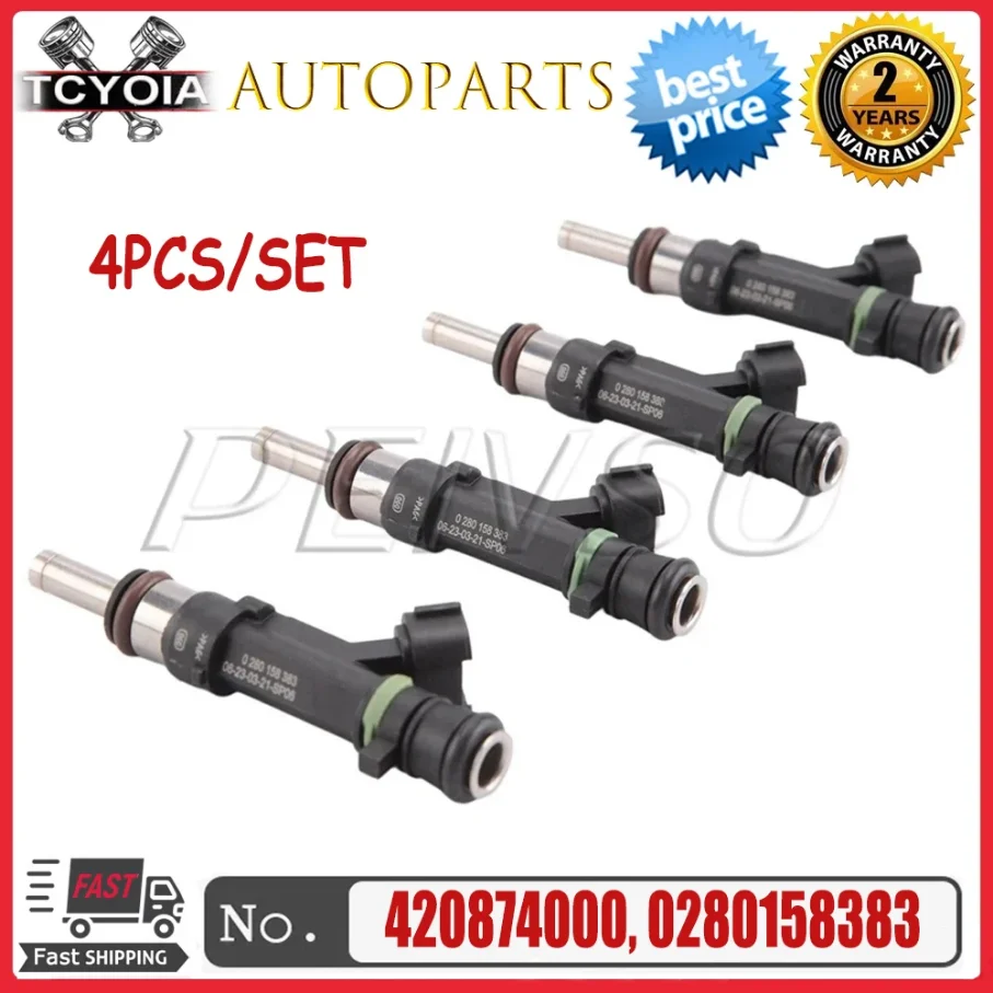 4X 0280158383 420874000 Fuel Injectors For Pickup Falcon Truck SEA DOO Water WaveRunner Water Motorbike 130/155/230 4.0L