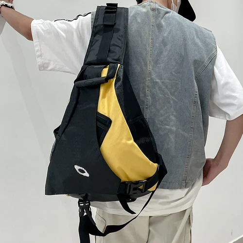 Imagen 2 del producto Bolso de pecho de gran capacidad, bolso cruzado con parte trasera lateral de gran capacidad, múltiples bolsillos, adecuado para deportes al aire libre, viajes y ciclismo