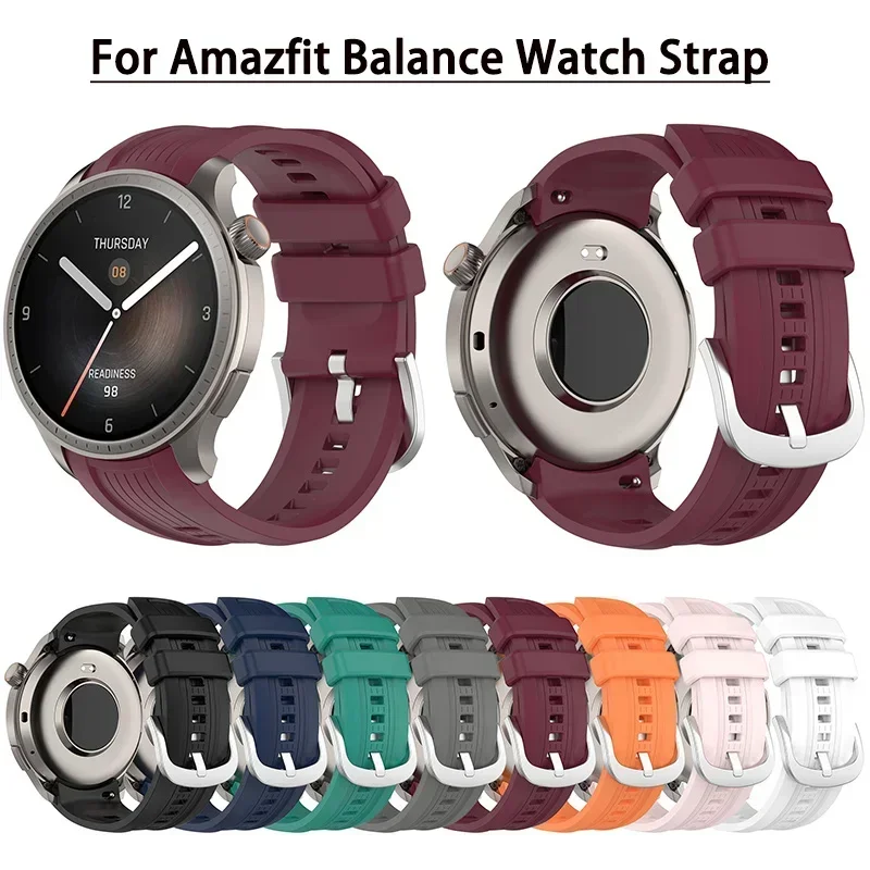 Silicone Strap for Amazfit Balance Replacement Bracelet for Amazfit Balance Strap Wristband Correa Bands Accessories