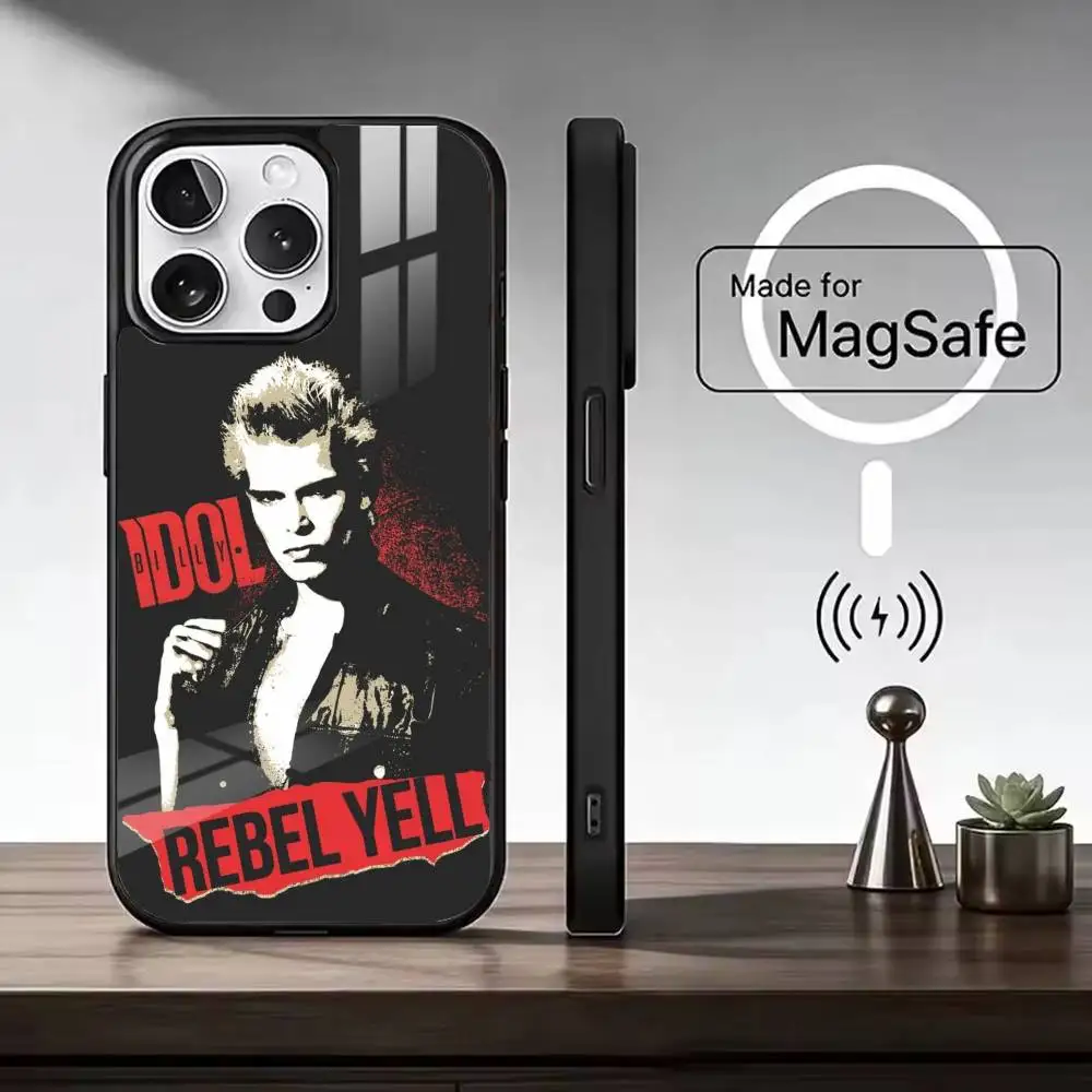 B-Billy Idol Famous SINGER Phone Case For iPhone17,16,15,14,13,12,11 Plus,Pro Magnetic For Magsafe Wireless Charging