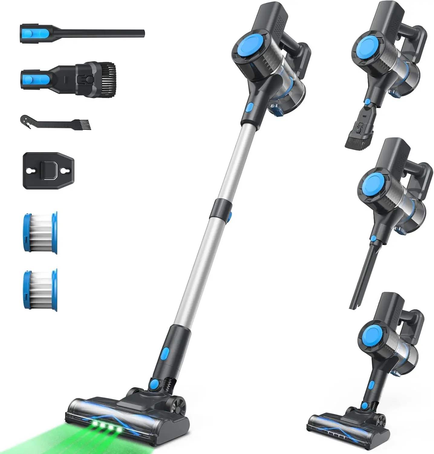 Powerful Lightweight Cordless Stick Vacuum with Self-Standing, Anti-Tangle, 8-in-1 for Home Floors and Pet Hair