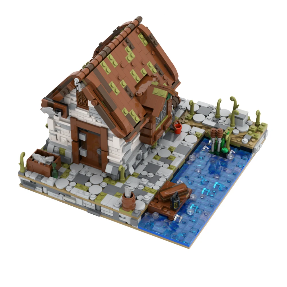 ชุดตัวต่อ Gobricks MOC บ้านชาวประมง สถาปัตยกรรม ชุดตัวต่อท่าเรือ บ้านโจรสลัด บาร์ราคูด้า ของเล่นเสริมพัฒนาการสำหรับเด็ก