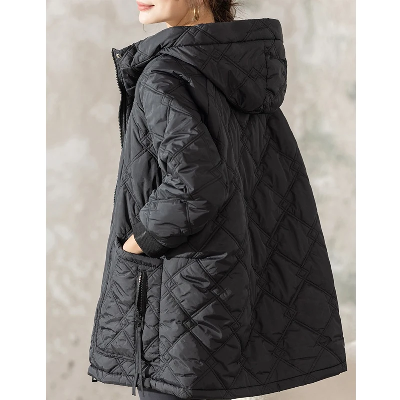 Masss Wasss 2025 Design coréen hiver mode femmes vestes matelassées à capuche lâche chaud Parkas dames classique décontracté épaissir manteaux