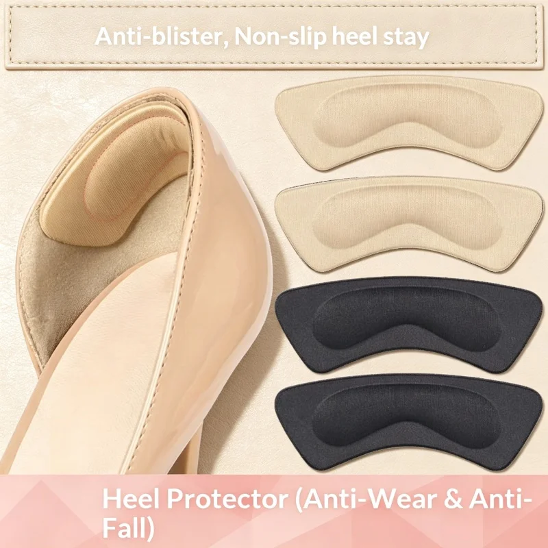 Heel Insoles Patch Pain Relief Anti-wear Cushion Pads Adhesive Heel Protector Shoe Insert for High Heels Feet Care